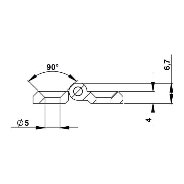 Cerniera a libro 30x30 mm in plastica nera