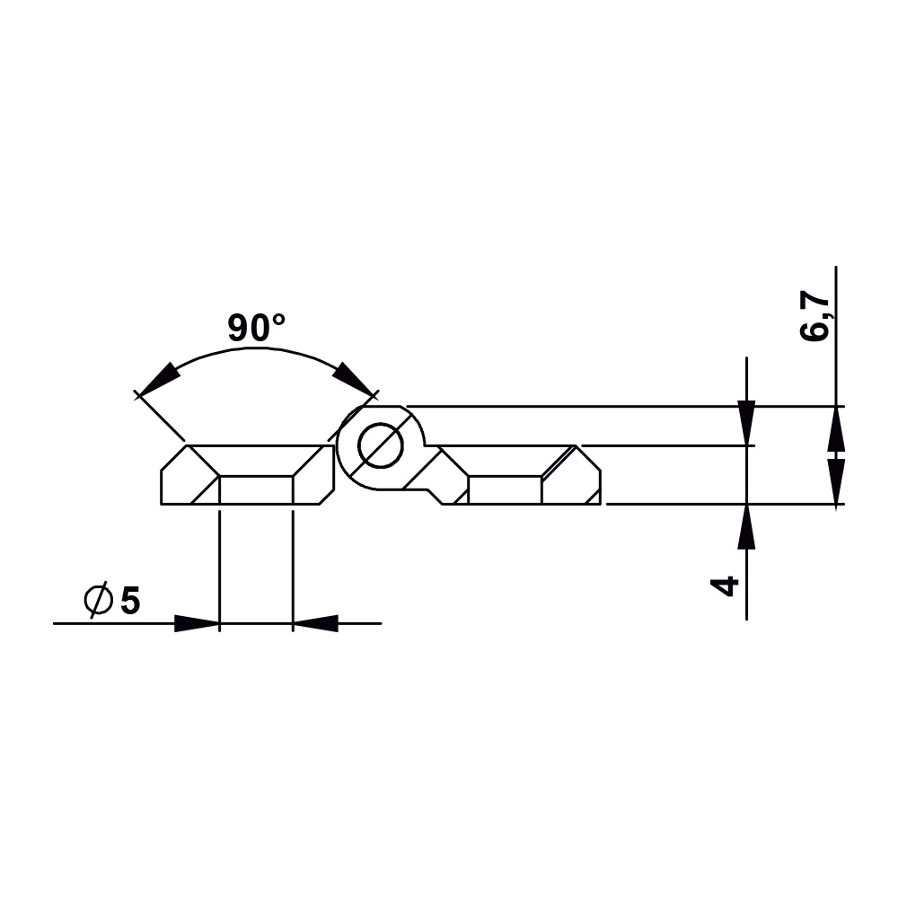 Cerniera a libro 30×30 mm in plastica nera