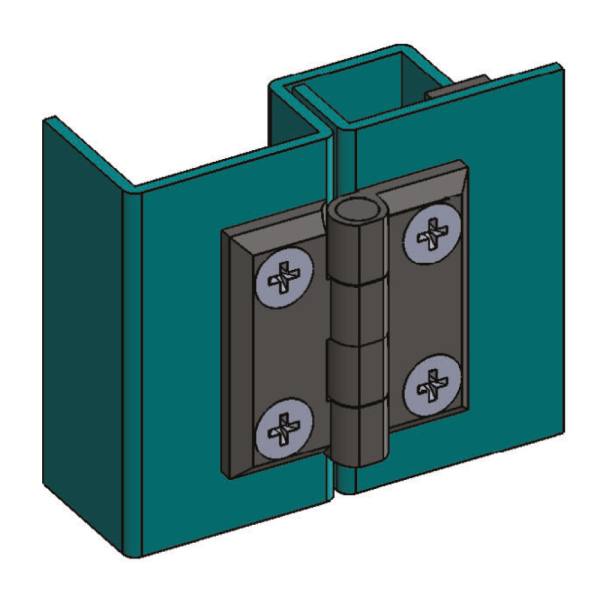 Cerniera a libro 40x40mm in zama cromata con 4 fori