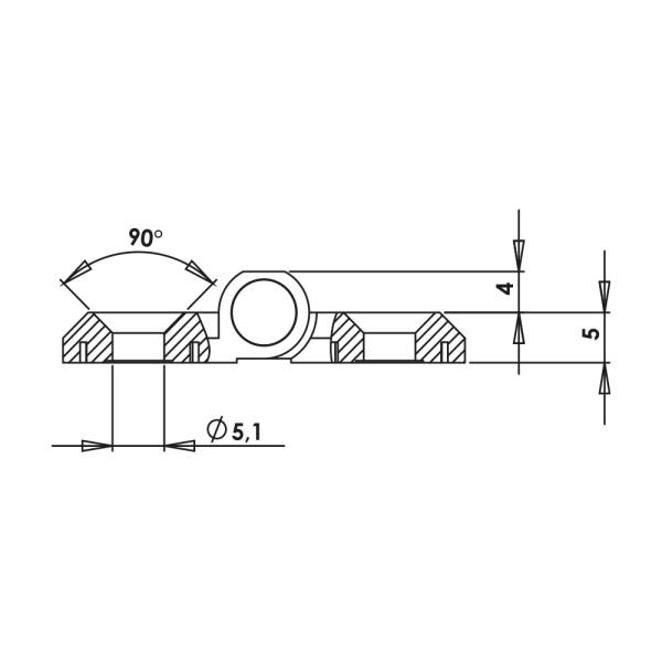 Cerniera a libro 40x40mm in zama cromata con 4 fori