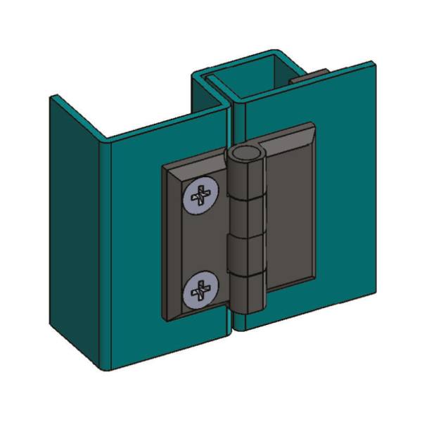 Cerniera a libro 40x40mm in zama nera con due fori