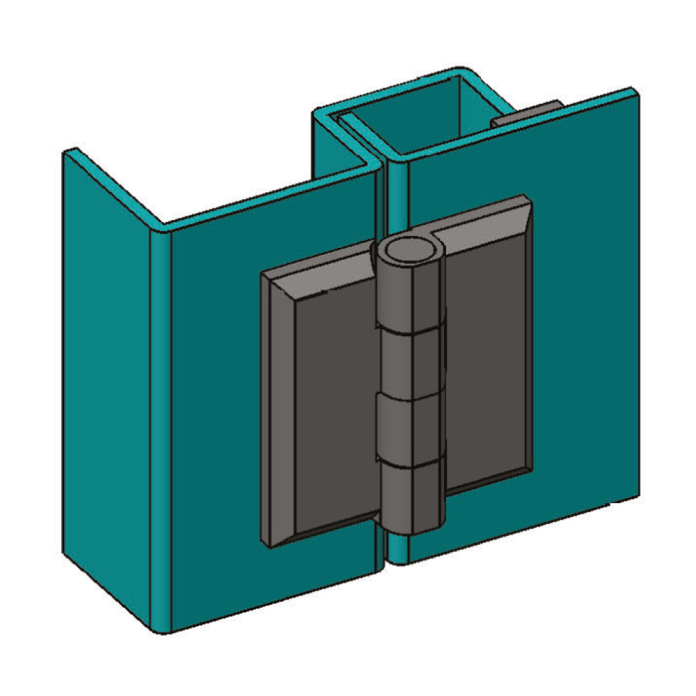 Cerniera a libro 40x40mm in plastica nera con perni