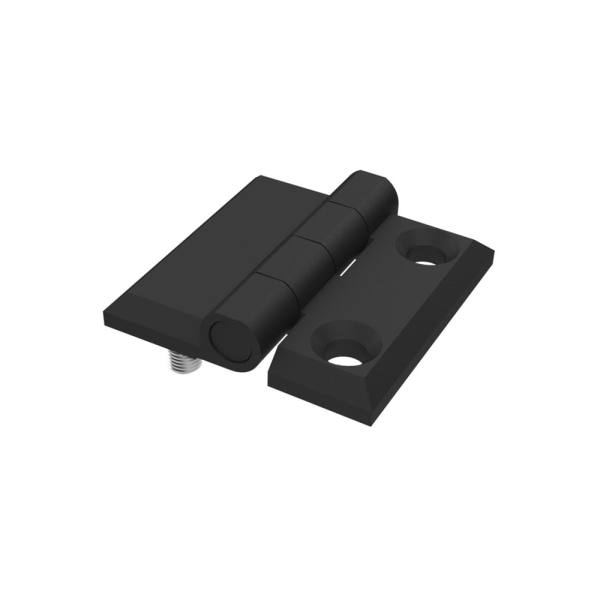 Cerniera a libro 40x40mm in plastica nera con due fori Cerniera a libro 40x40mm in plastica nera con due fori