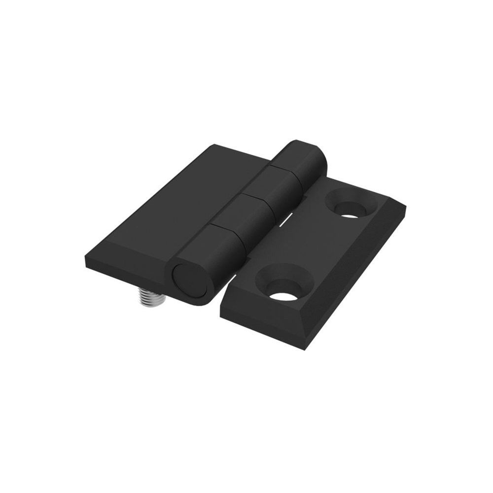 Cerniera a libro 40x40mm in plastica nera con due fori