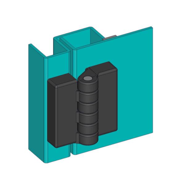 Cerniera a libro in plastica nera 48x48 mm MY4848.35.0.1