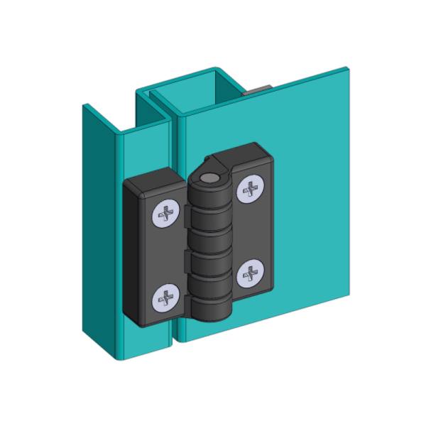 Cerniera a libro in plastica nera 48x48 mm MY4848.35.0.4