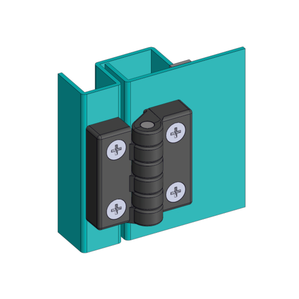 Cerniera a libro in plastica nera 48x48 mm MY4848.35.0.4