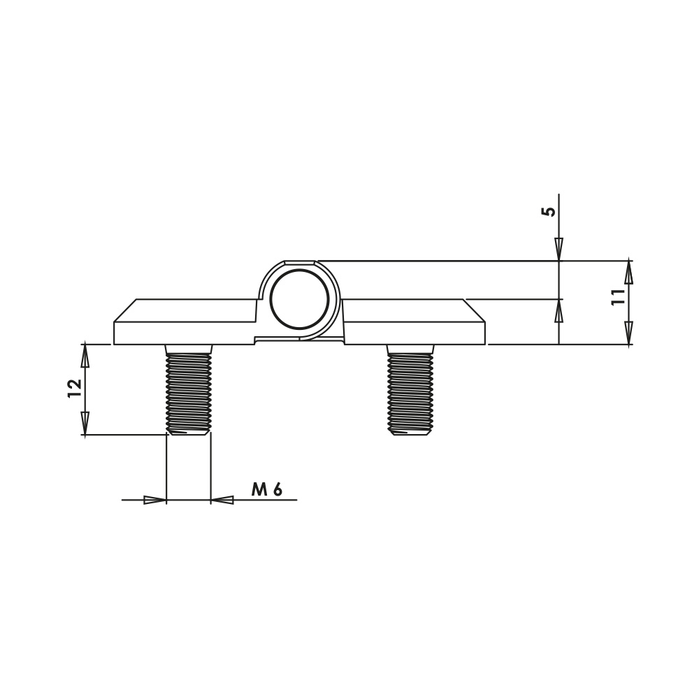 Cerniera a libro 50x50mm in zama nera con perni