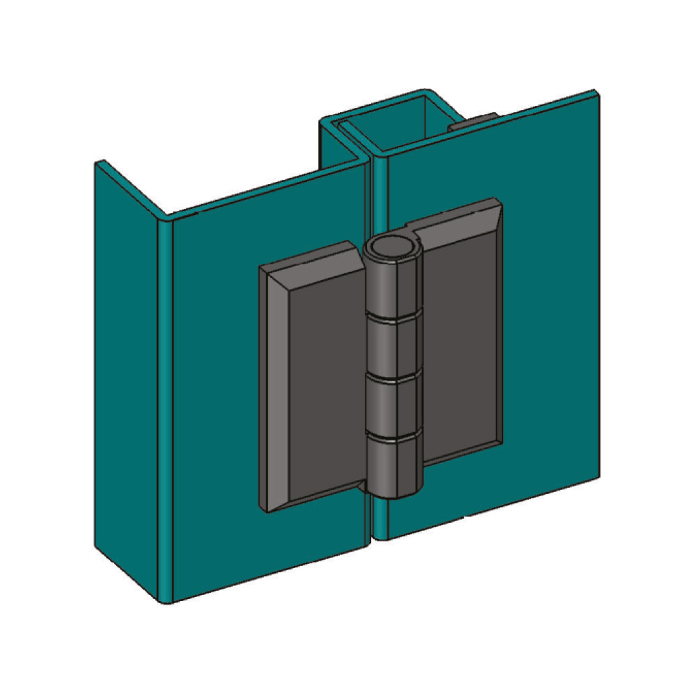 Cerniera a libro 50x50mm in plastica nera con perni