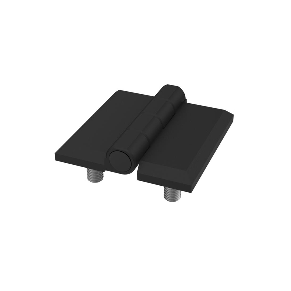 Cerniera a libro 50x50mm in plastica nera con perni