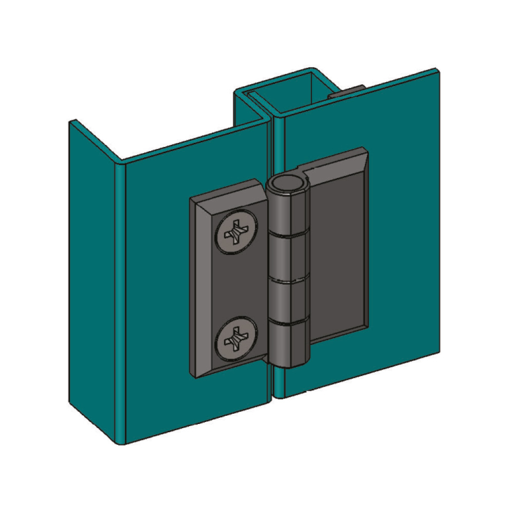 Cerniera a libro 50x50mm in plastica nera con due fori