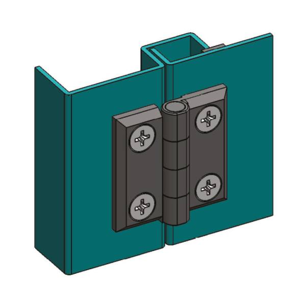 Cerniera a libro 50x50mm in plastica nera con 4 fori