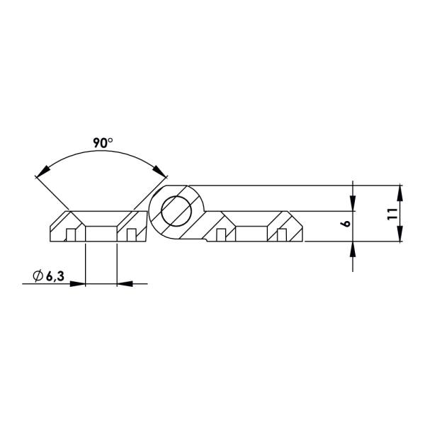 Cerniera a libro 50x50mm in plastica nera con 4 fori