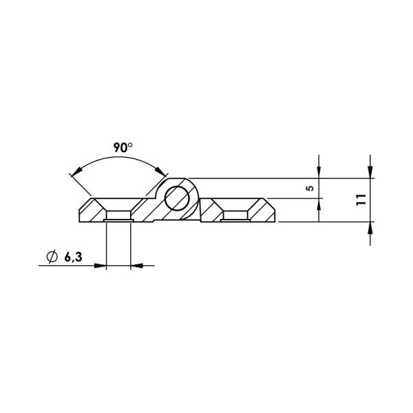 Cerniera a libro in acciaio inox con 4 fori MY5050.5.0.4
