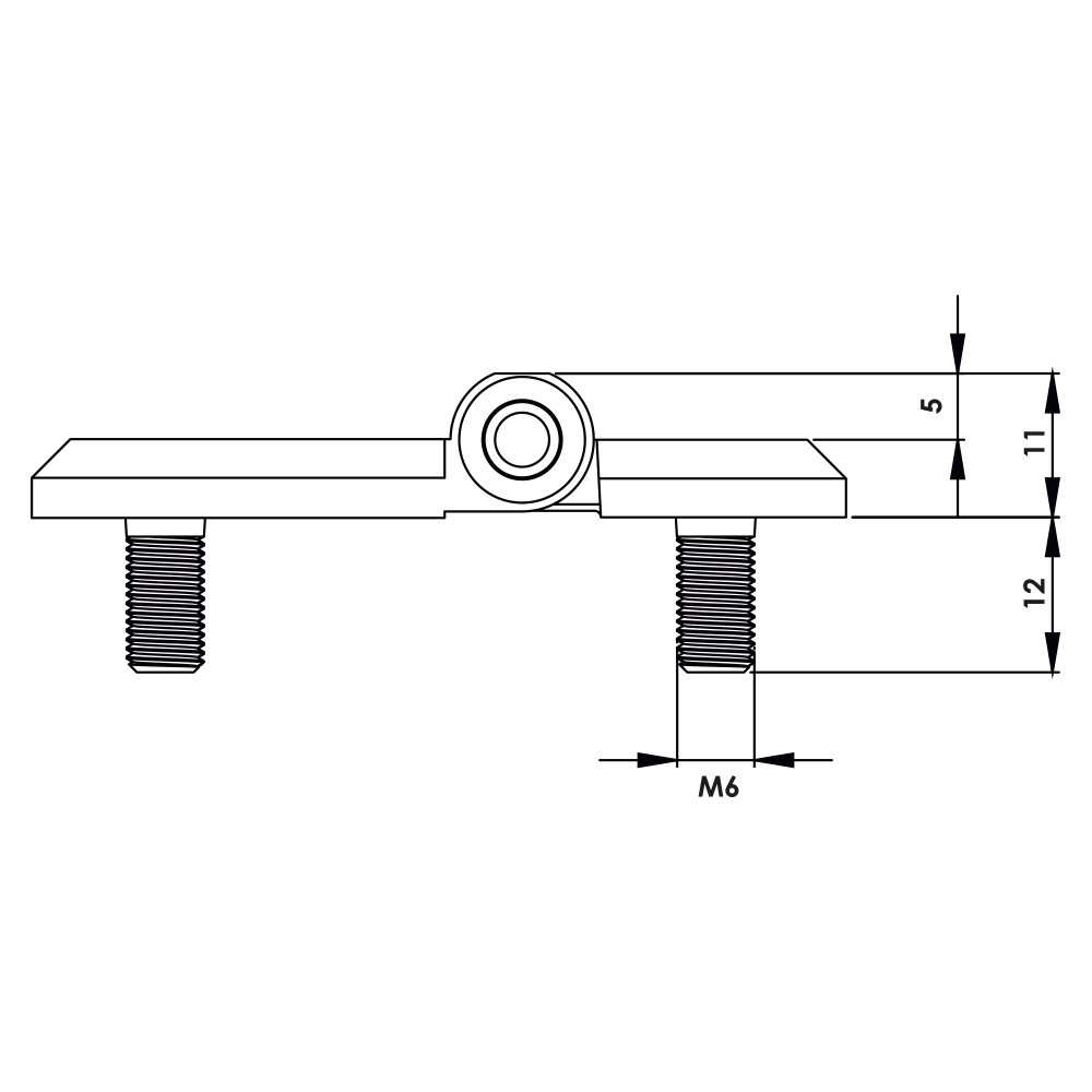 Cerniera a libro 50x63mm in zama cromata con perni