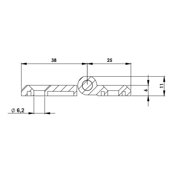 Cerniera a libro 50x63mm in zama cromata con 4 fori