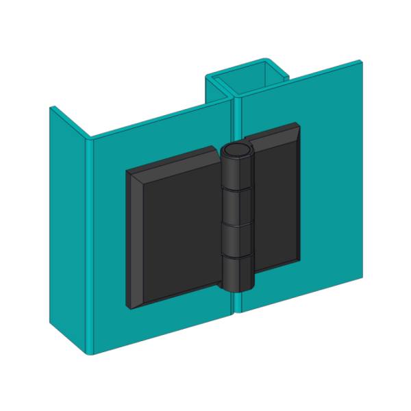 Cerniera a libro 50x63mm in zama nera con perni