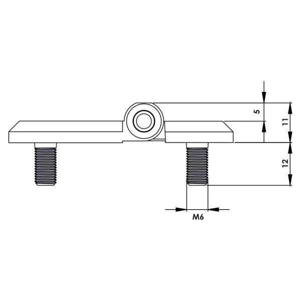 Cerniera a libro 50x63mm in zama nera con perni