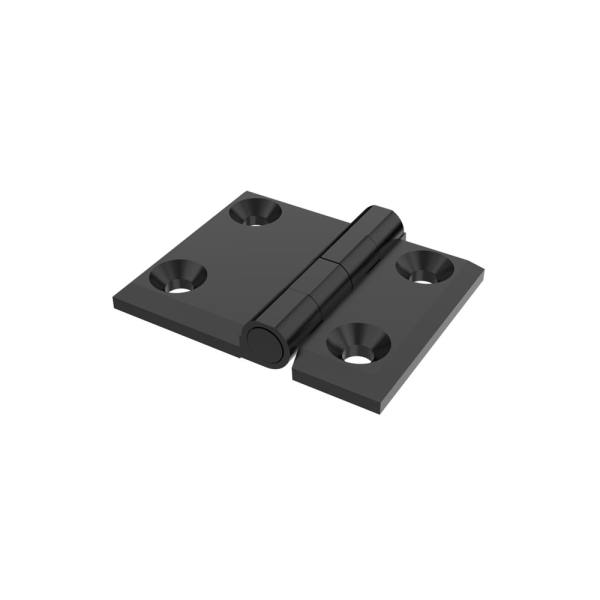 Cerniera a libro 50x63mm in zama nera con 4 fori Cerniera a libro 50x63mm in zama nera con 4 fori