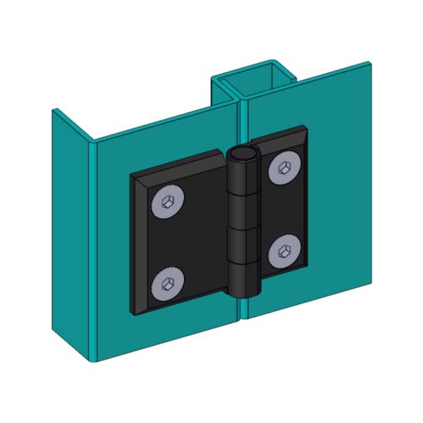 Cerniera a libro 50x63mm in zama nera con 4 fori