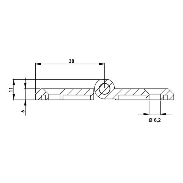 Cerniera a libro 50x76mm in zama cromata con 4 fori