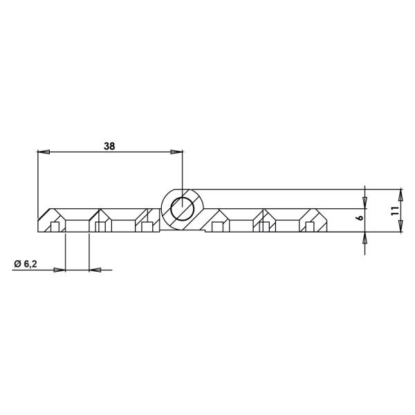 Cerniera a libro 50x76mm in zama cromata con 6 fori
