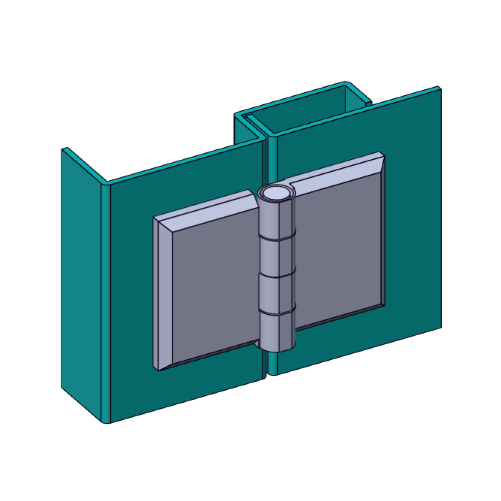 Cerniera a libro 50x76mm in zama nera con perni