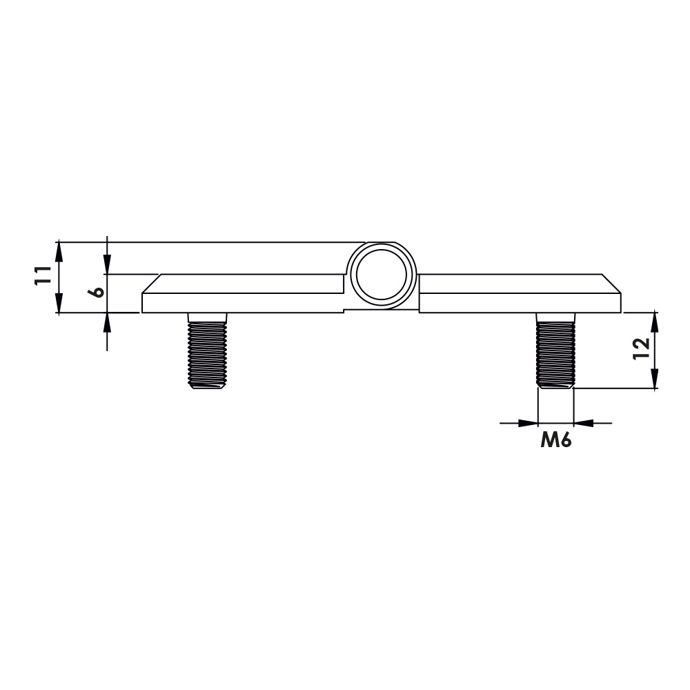 Cerniera a libro 50x76mm in zama nera con perni