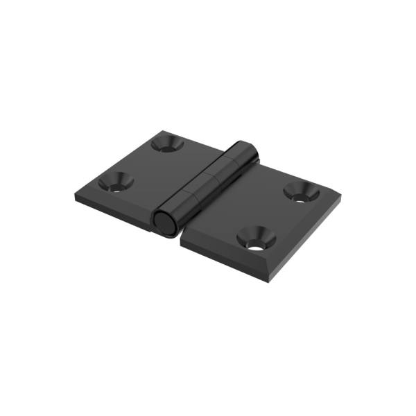 Cerniera a libro 50x76mm in zama nera con 4 fori