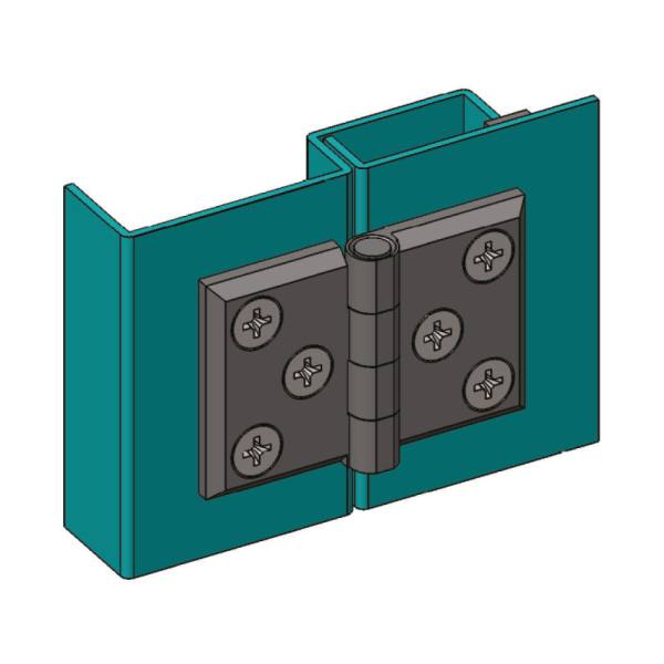 Cerniera a libro 50x76mm in zama nera con 6 fori