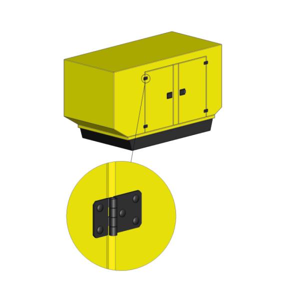 Cerniera a libro in acciaio nero con cinque fori