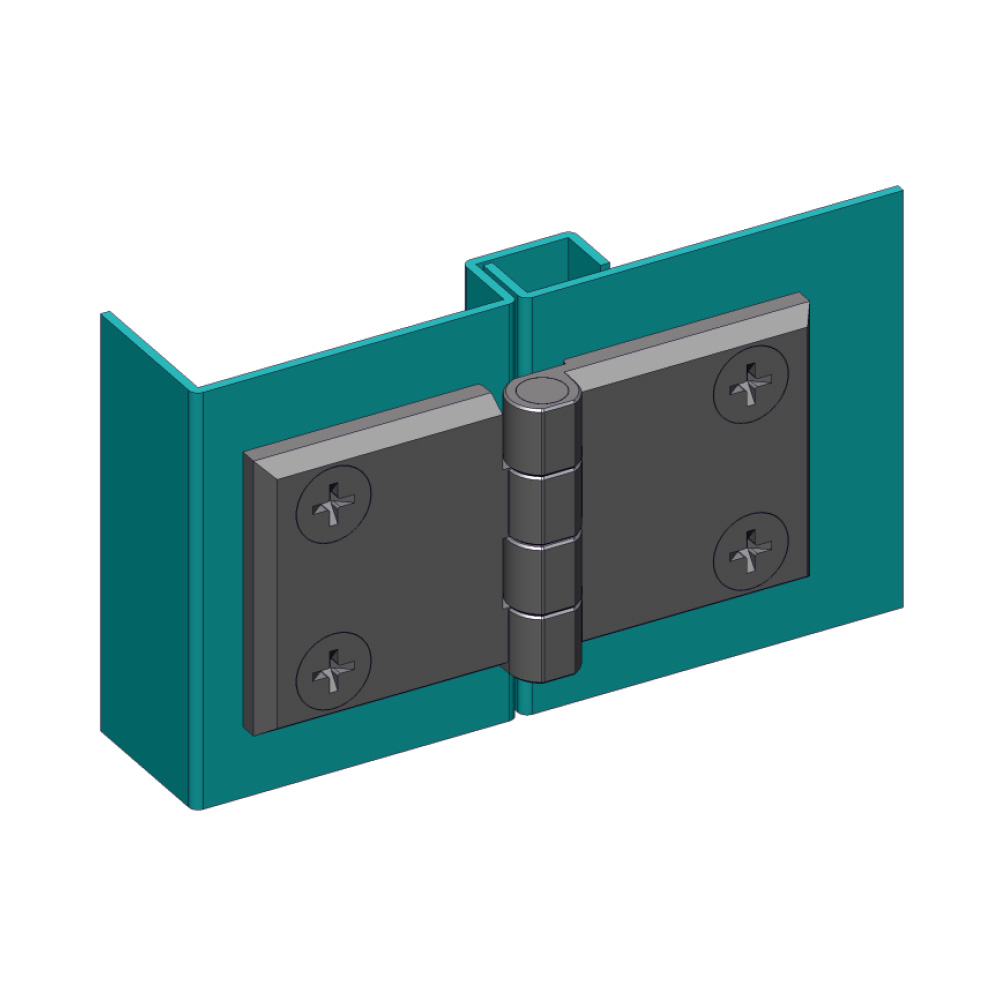 Cerniera a libro 60x120mm in zama nera con 4 fori