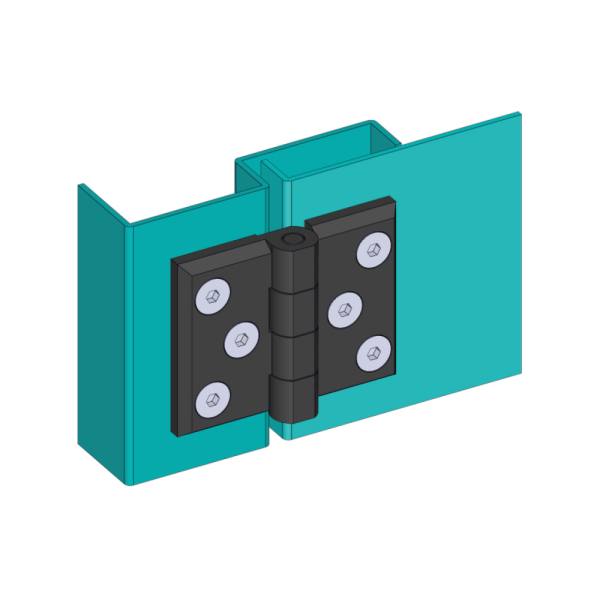 Cerniera a libro 60x76mm in zama nera con 6 fori