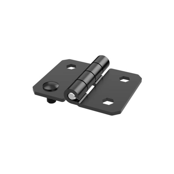 Cerniera a libro in acciaio nero con quattro fori