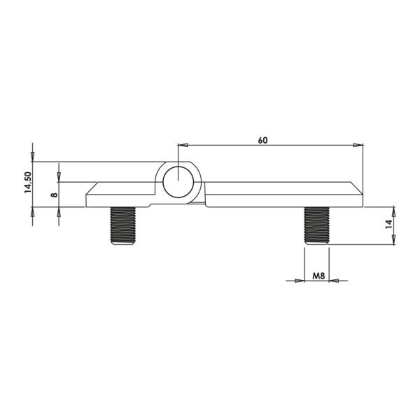 Cerniera a libro 60x90mm in zama nera con perni