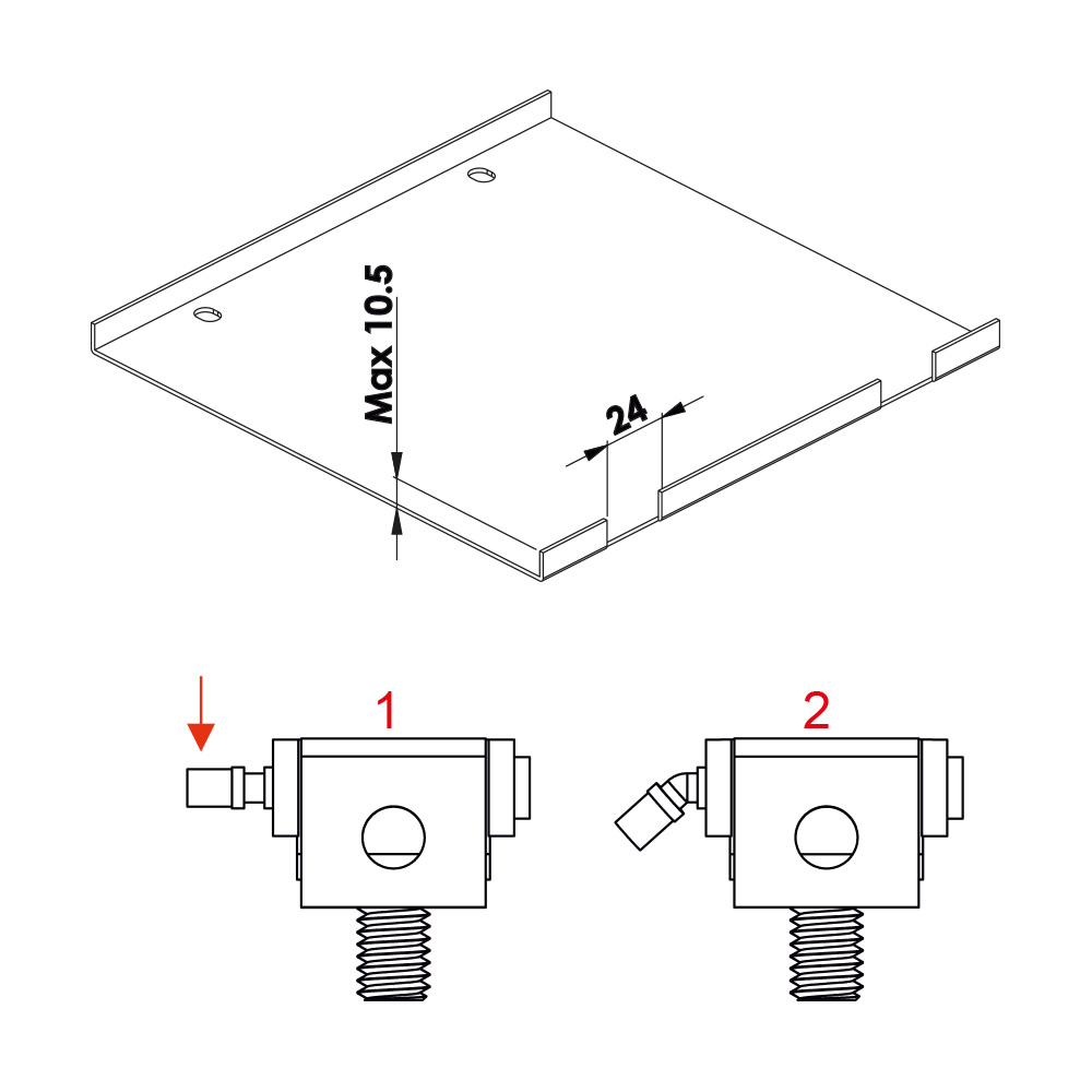 Cerniera a scomparsa per pannelli frontali MG01.2.1.V1