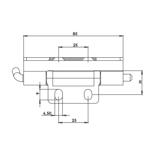 Cerniera a scomparsa in acciaio con perni MG09.2.1.V1.2