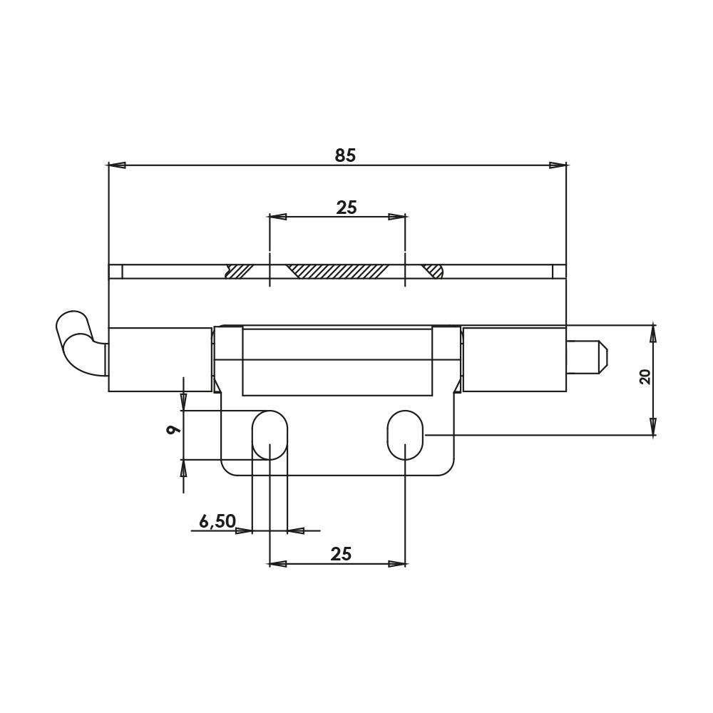 Cerniera a scomparsa in acciaio con perni MG09.2.1.V1.2