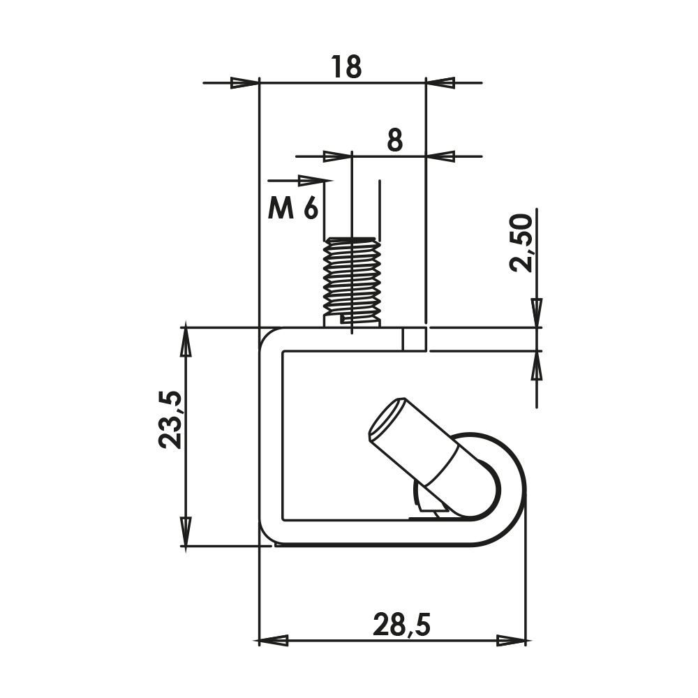 Cerniera a scomparsa in acciaio con fori MG09.2.1.V2.1