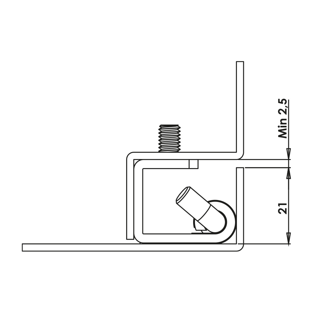 Cerniera a scomparsa in acciaio con fori MG09.2.1.V2.1