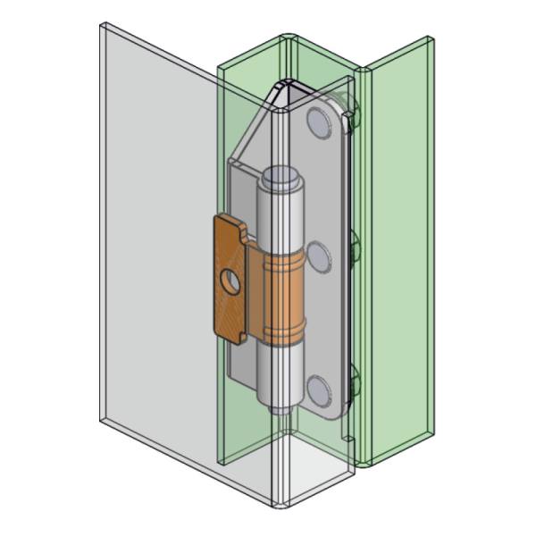 Cerniera a scomparsa in acciaio MG15.2.1.V1.1