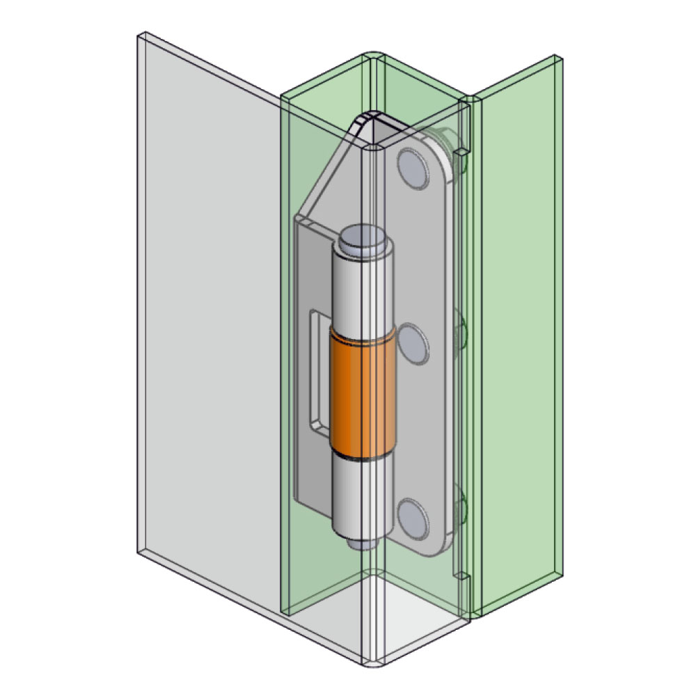 Cerniera a scomparsa in acciaio MG15.2.1.V1.2