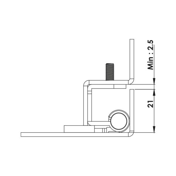 Cerniera a scomparsa in acciaio MG15.2.1.V1.2