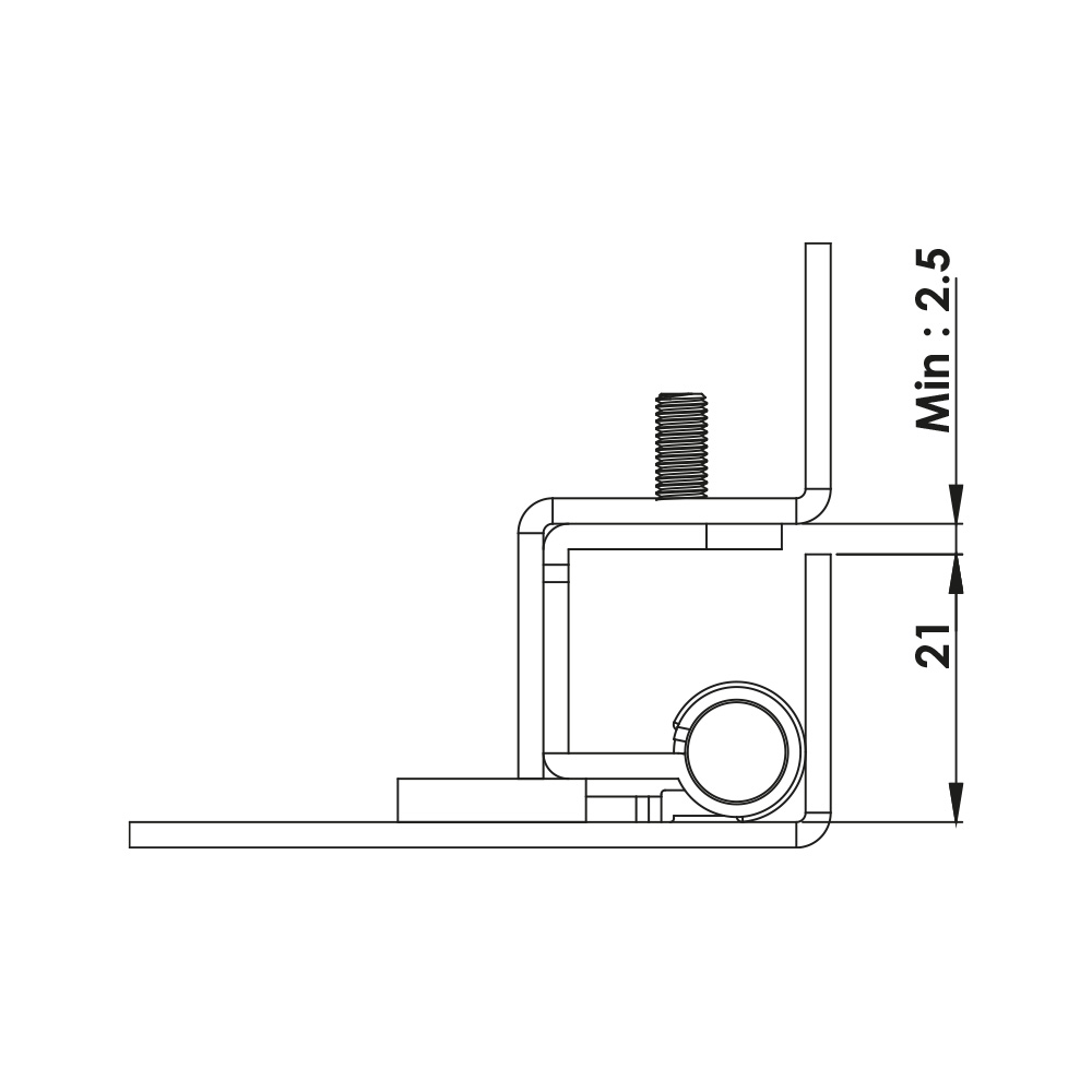 Cerniera a scomparsa in acciaio MG15.2.1.V1.2