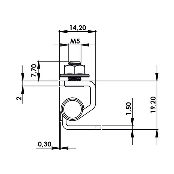 Cerniera a scomparsa in inox con perno MG25.5.0.V1.1