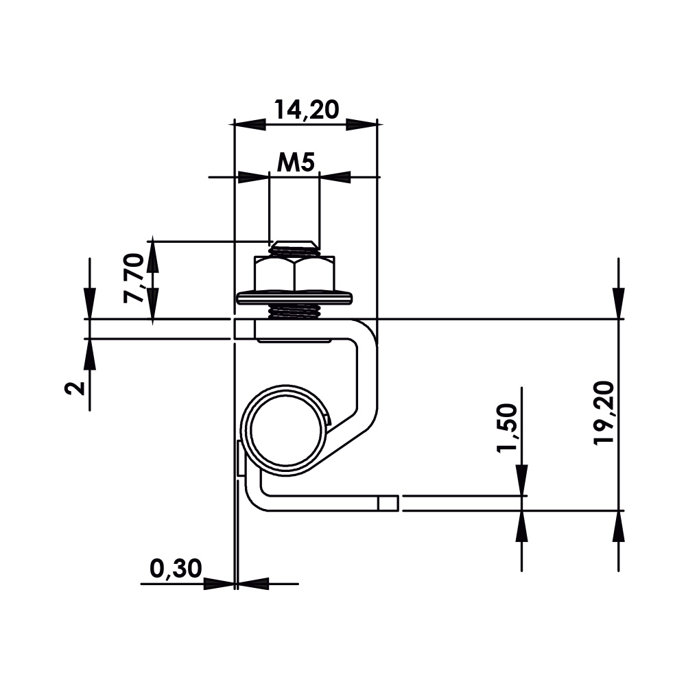 Cerniera a scomparsa in inox con perno MG25.5.0.V1.1