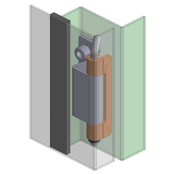 Cerniera a scomparsa in acciaio con fori MG35.2.1.V2