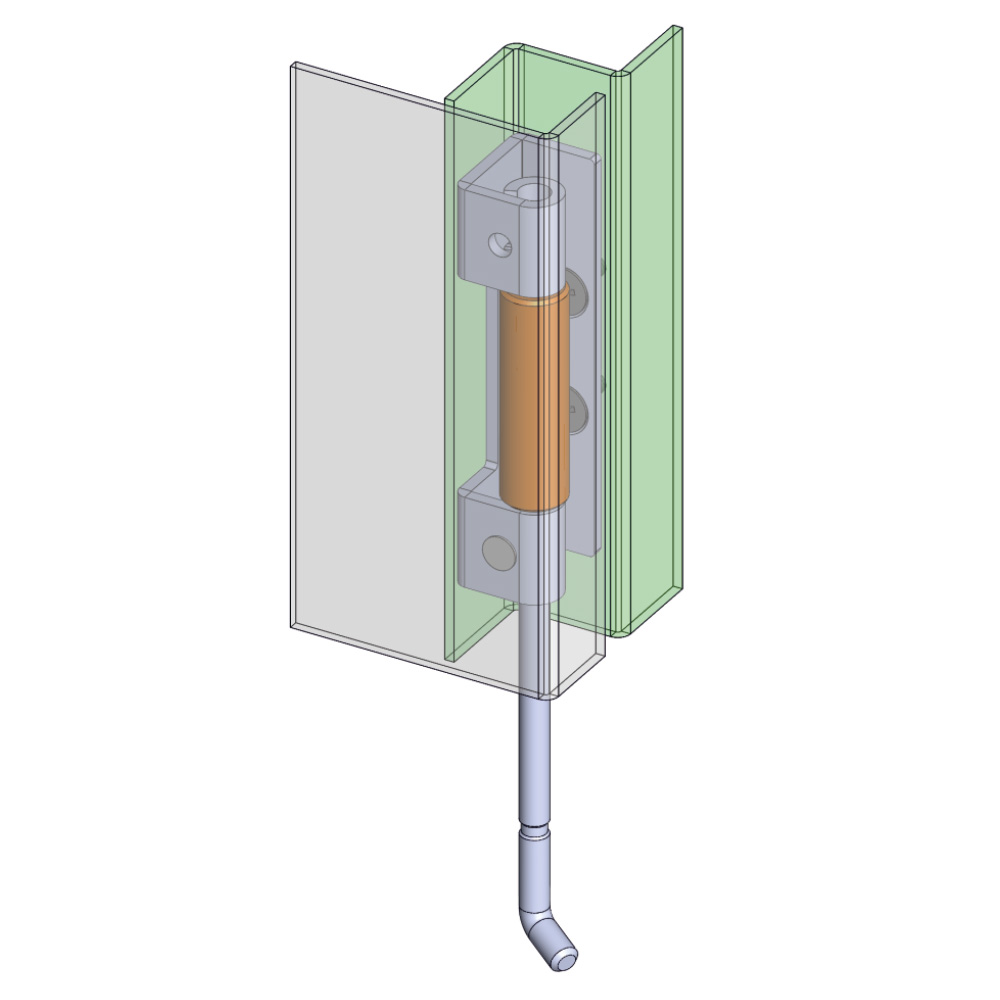 Cerniera a scomparsa in acciaio con fori MG39.2.1.V2.2
