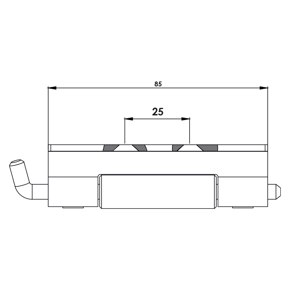 Cerniera a scomparsa in acciaio con fori MG39.2.1.V2.2