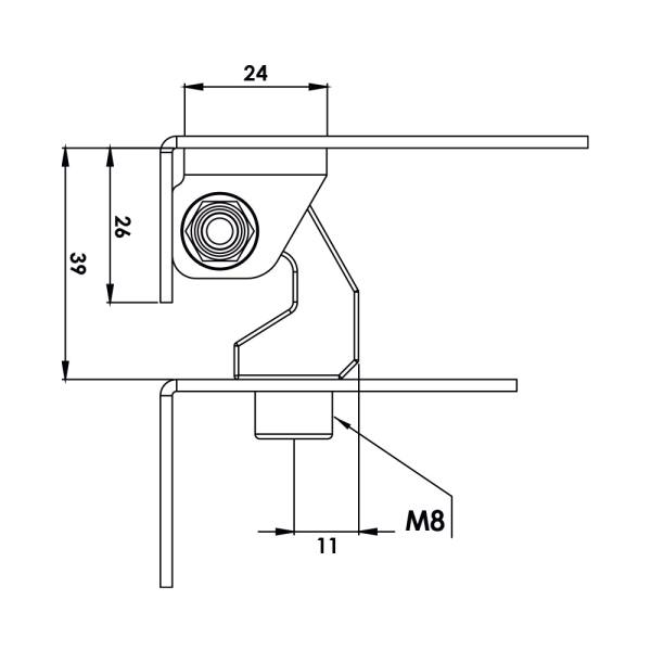 Cerniera a scomparsa in zama per quadri elettrici - MG94.1.1